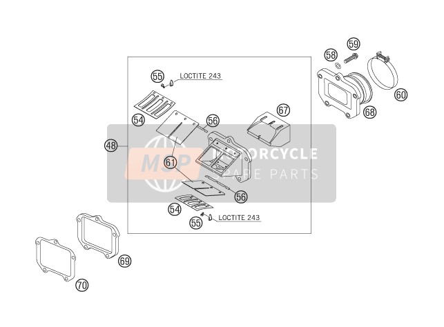 KTM 200 EXC Europe 2006 Caja de válvula de láminas para un 2006 KTM 200 EXC Europe