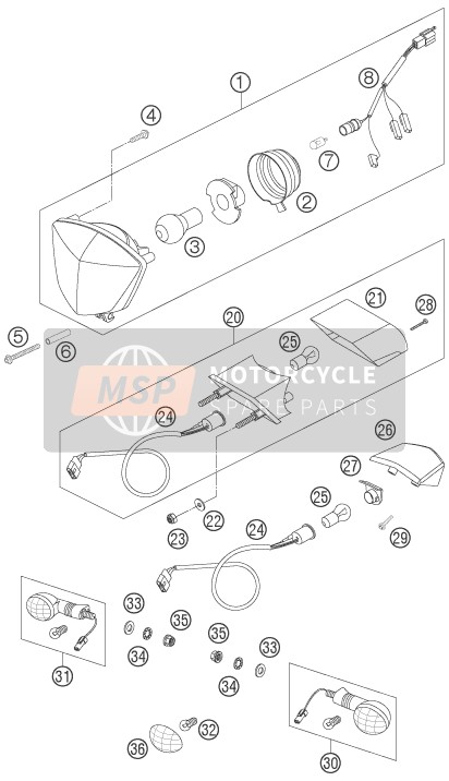 KTM 200 EXC Australia 2007 Lighting System for a 2007 KTM 200 EXC Australia