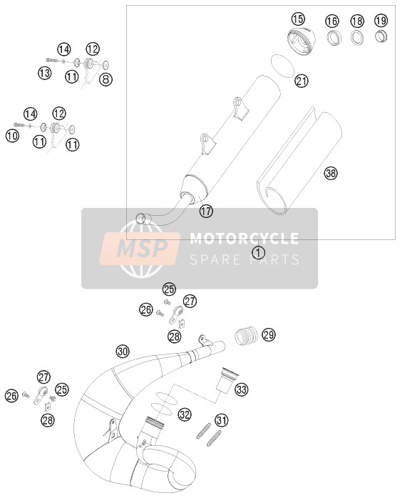 52305008500, Auspuffkrümmer, KTM, 1