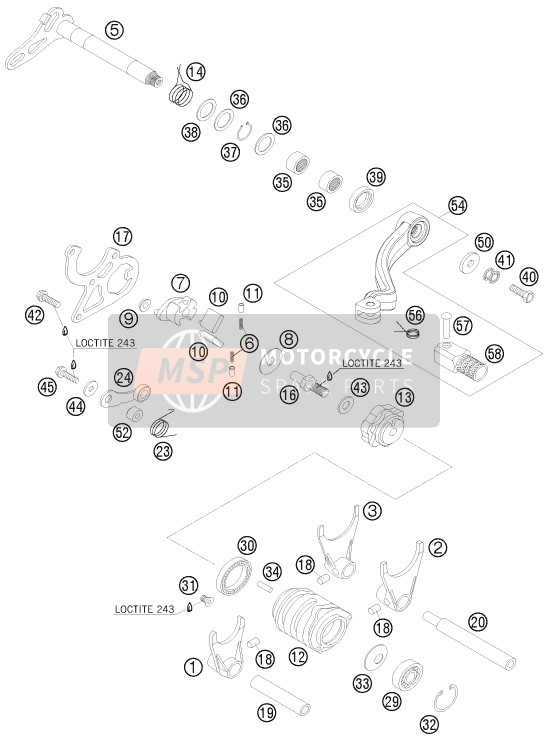 KTM 200 EXC Australia 2008 Shifting Mechanism for a 2008 KTM 200 EXC Australia