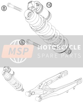 KTM 200 EXC Australia 2009 Ammortizzatore per un 2009 KTM 200 EXC Australia