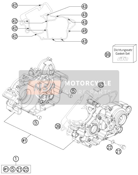 KTM 200 EXC Europe 2013 Engine Case for a 2013 KTM 200 EXC Europe