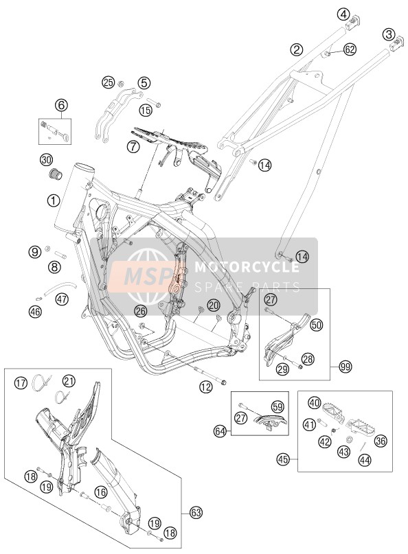 KTM 200 EXC Australia 2013 Rahmen für ein 2013 KTM 200 EXC Australia