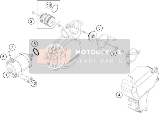 KTM 200 EXC Europe 2014 Démarreur électrique pour un 2014 KTM 200 EXC Europe