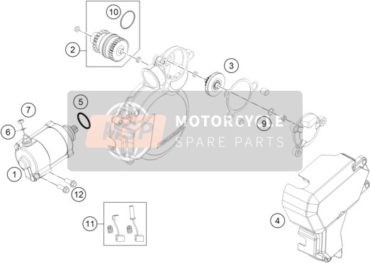 KTM 200 EXC Europe 2015 Electric Starter for a 2015 KTM 200 EXC Europe