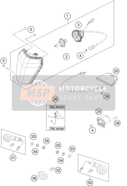 KTM 200 EXC Australia 2016 Système d'éclairage pour un 2016 KTM 200 EXC Australia