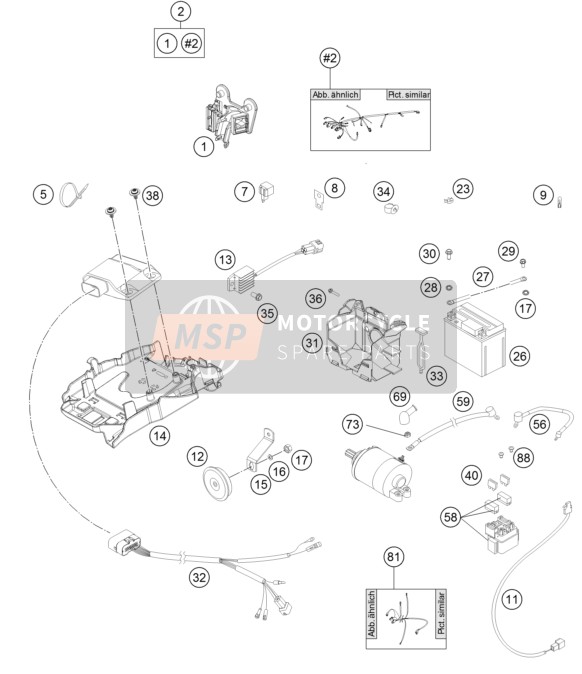 KTM 200 EXC Europe 2016 Wiring Harness for a 2016 KTM 200 EXC Europe