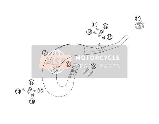 KTM 200 XC-W South Africa 2007 Système d'échappement pour un 2007 KTM 200 XC-W South Africa