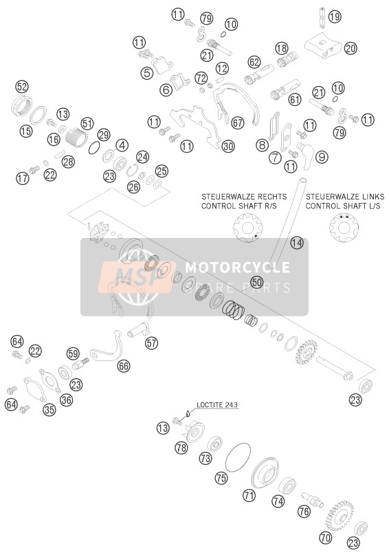 KTM 200 XC-W USA 2008 Uitlaatcontrole voor een 2008 KTM 200 XC-W USA