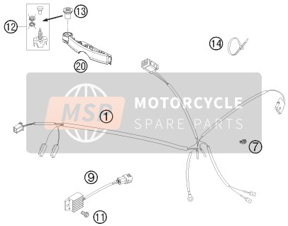 KTM 200 XC-W South Africa 2008 Wiring Harness for a 2008 KTM 200 XC-W South Africa