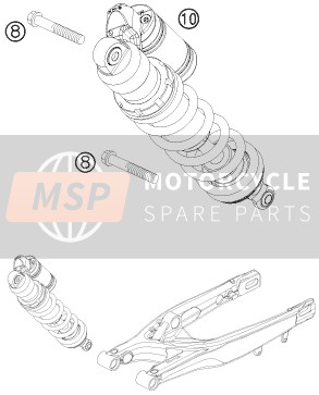 KTM 200 XC-W South Africa 2009 Shock Absorber for a 2009 KTM 200 XC-W South Africa