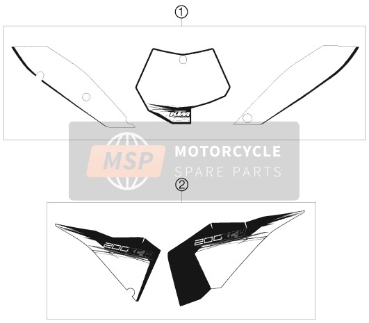 52308399500, Decal Kit SX/XC/XC-W      2011, KTM, 0