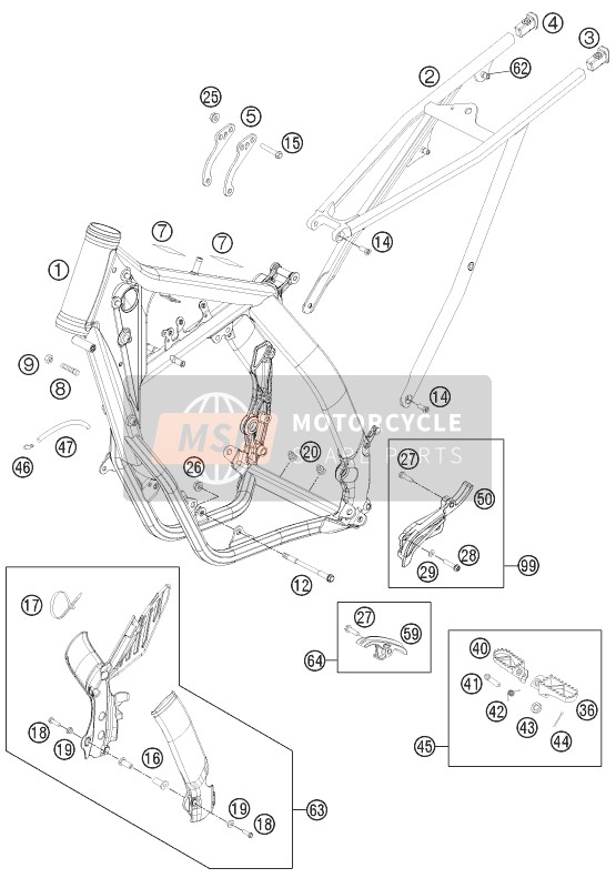 KTM 200 XC-W USA 2011 Cadre pour un 2011 KTM 200 XC-W USA