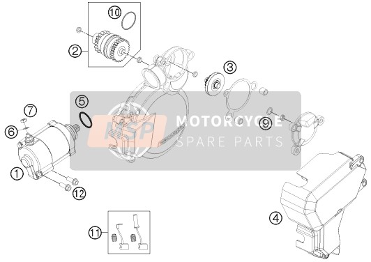 KTM 200 XC-W USA 2013 Arrancador eléctrico para un 2013 KTM 200 XC-W USA