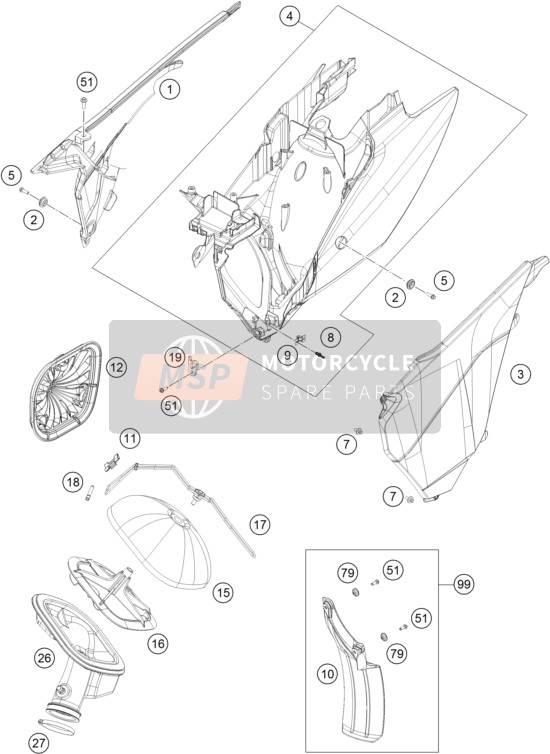 KTM 200 XC-W USA 2014 Luchtfilter voor een 2014 KTM 200 XC-W USA