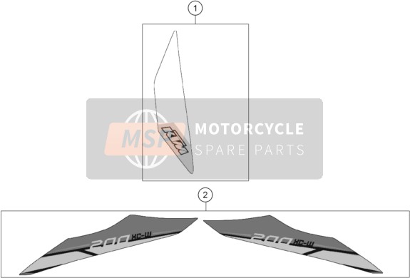 KTM 200 XC-W USA 2014 Sticker voor een 2014 KTM 200 XC-W USA