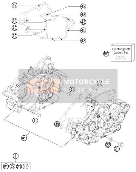 KTM 200 XC-W USA 2014 Boîtier moteur pour un 2014 KTM 200 XC-W USA