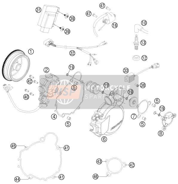 KTM 200 XC-W USA 2015 Sistema di accensione per un 2015 KTM 200 XC-W USA