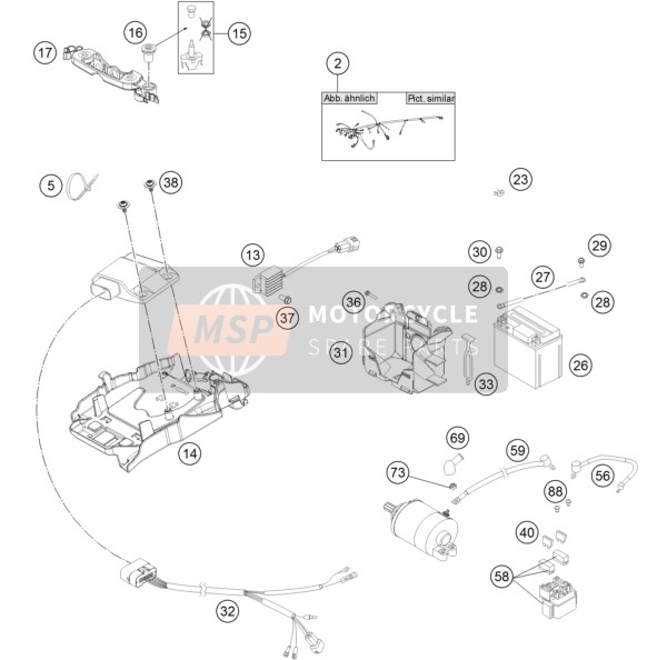 KTM 200 XC-W USA 2016 Arnés de cableado para un 2016 KTM 200 XC-W USA