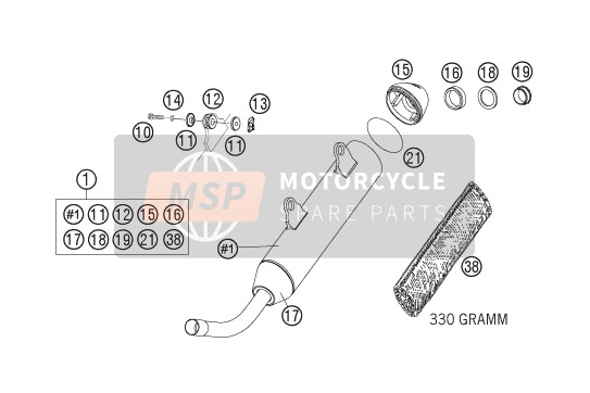 54805079100, Enddämpfer Sx, KTM, 0