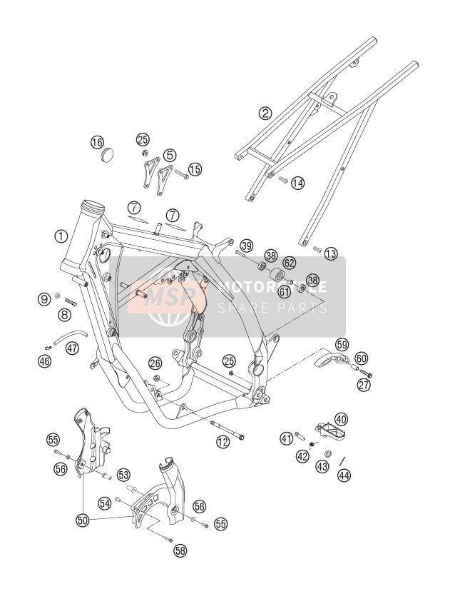 KTM 200 XC USA 2006 Telaio per un 2006 KTM 200 XC USA