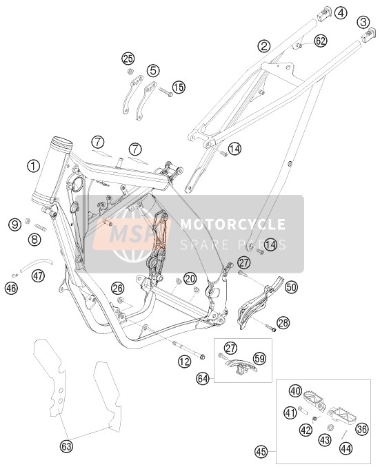 KTM 200 XC USA 2008 Cadre pour un 2008 KTM 200 XC USA