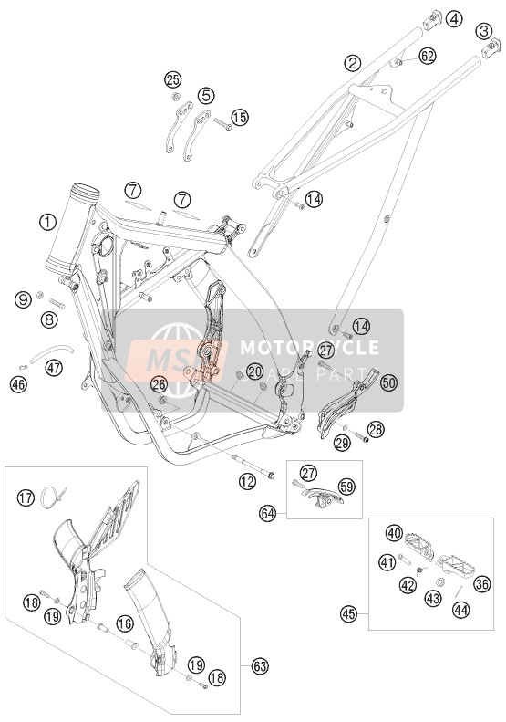 KTM 200 XC USA 2009 Cuadro para un 2009 KTM 200 XC USA