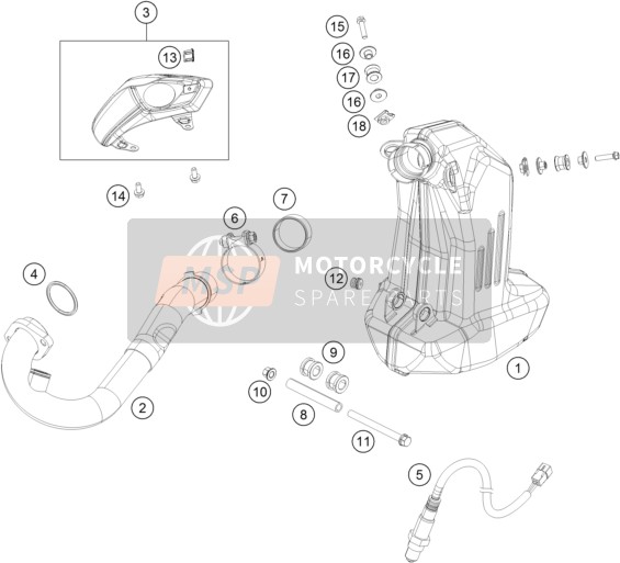 90205007000, Muffler Cpl., KTM, 0