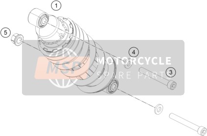 KTM 250 DUKE BL. ABS B.D. Europe 2016 Ammortizzatore per un 2016 KTM 250 DUKE BL. ABS B.D. Europe