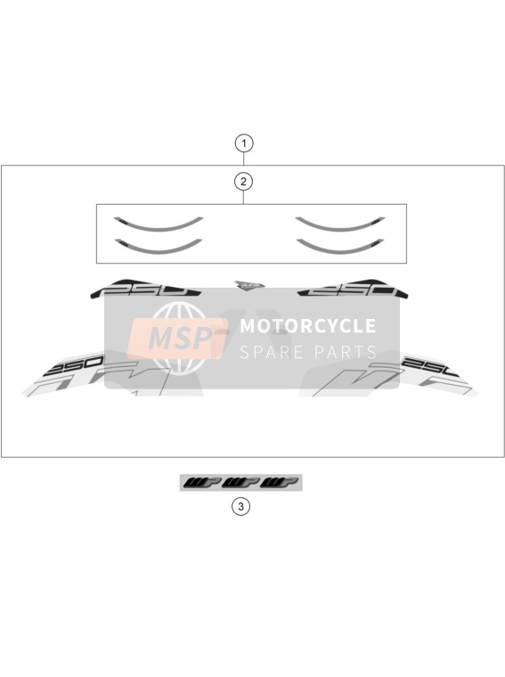 KTM 250 Duke, orange, CKD Malaysia 2017 Calcomanía para un 2017 KTM 250 Duke, orange, CKD Malaysia