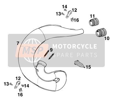 KTM 250 EGS 11KW Europe 1999 ABGASSYSTEM für ein 1999 KTM 250 EGS 11KW Europe