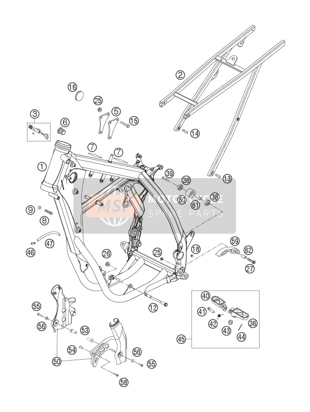 KTM 250 EXC-F Australia 2007 Frame for a 2007 KTM 250 EXC-F Australia