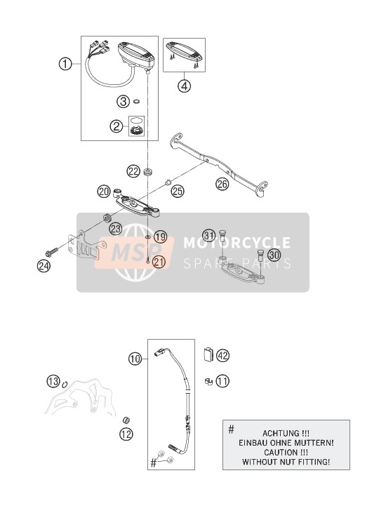 KTM 250 EXC-F Australia 2007 Instruments / Système de verrouillage pour un 2007 KTM 250 EXC-F Australia