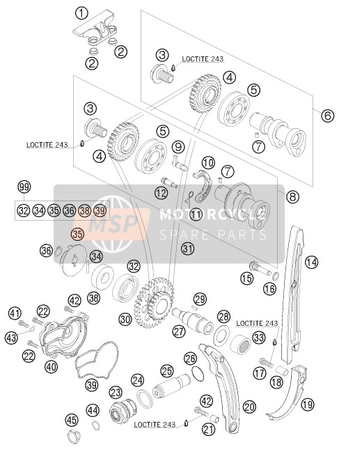 77036019100, Bearing Pin Autodeco, KTM, 0