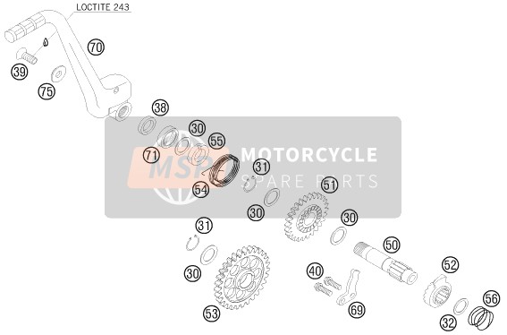 KTM 250 EXC-F Australia 2010 Démarreur au pied pour un 2010 KTM 250 EXC-F Australia