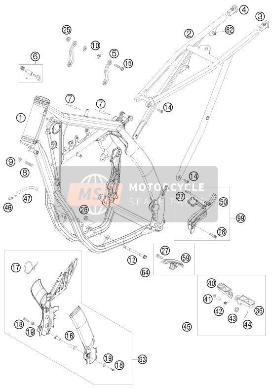 KTM 250 EXC-F Australia 2011 Frame for a 2011 KTM 250 EXC-F Australia