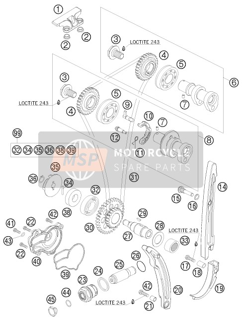 KTM 250 EXC-F Europe 2011 Timing Drive for a 2011 KTM 250 EXC-F Europe