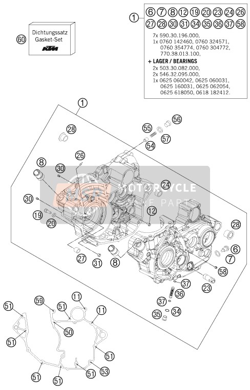 KTM 250 EXC-F Australia 2012 Engine Case for a 2012 KTM 250 EXC-F Australia