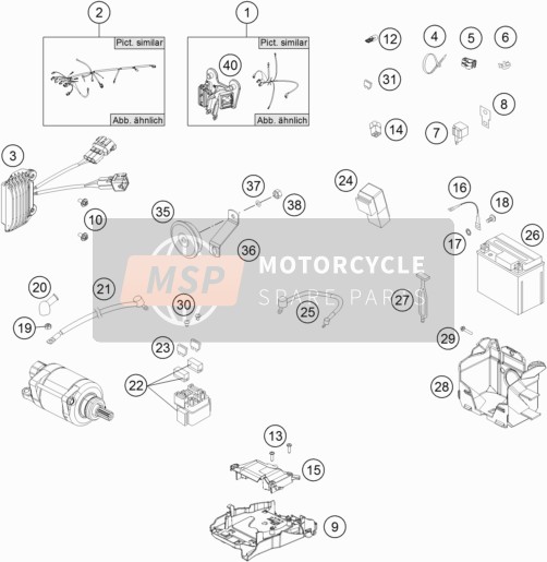 KTM 250 EXC-F Europe 2014 Wiring Harness for a 2014 KTM 250 EXC-F Europe
