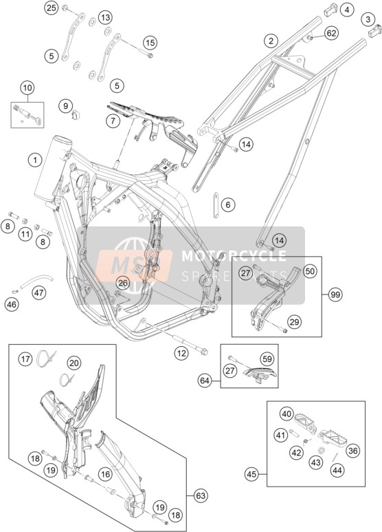 KTM 250 EXC-F Europe 2015 Frame for a 2015 KTM 250 EXC-F Europe
