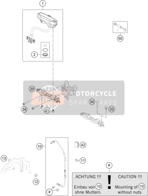 KTM 250 EXC-F Europe 2015 Instruments / Système de verrouillage pour un 2015 KTM 250 EXC-F Europe
