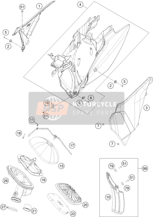 KTM 250 EXC-F Europe 2016 Air Filter for a 2016 KTM 250 EXC-F Europe