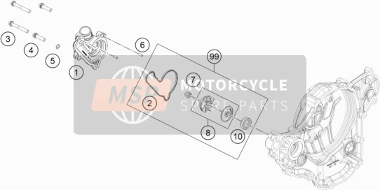 KTM 250 EXC-F Australia 2018 Water Pump for a 2018 KTM 250 EXC-F Australia