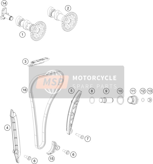 KTM 250 EXC-F USA 2019 Entraînement Par Courroie De Distribution pour un 2019 KTM 250 EXC-F USA