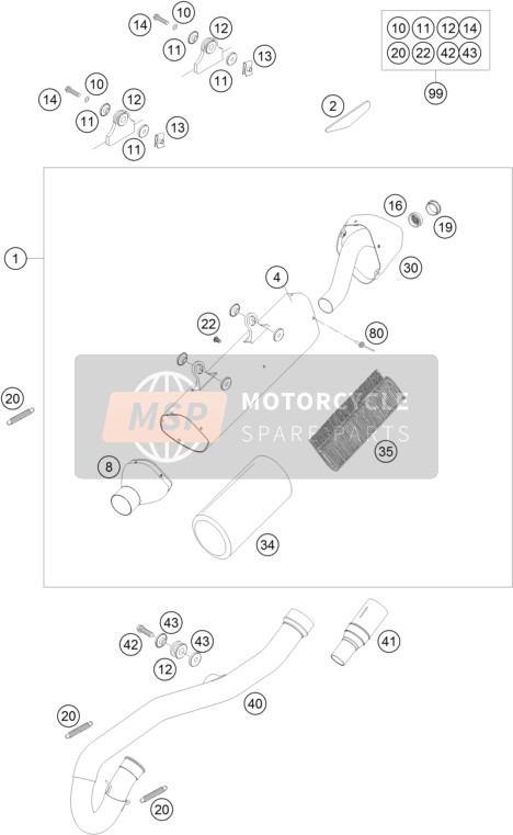 KTM 250 EXC-F CHAMPION EDIT. Europe 2010 Système d'échappement pour un 2010 KTM 250 EXC-F CHAMPION EDIT. Europe