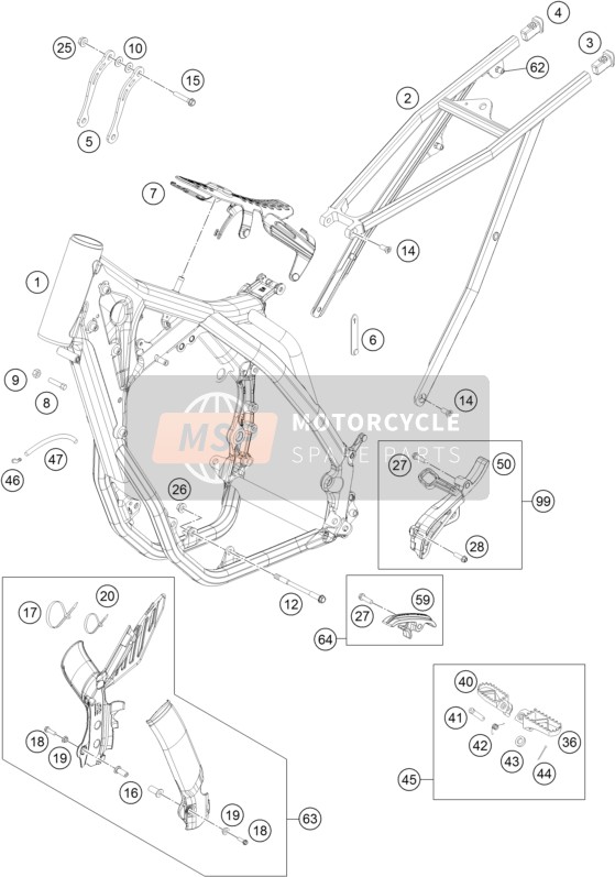 KTM 250 EXC-F CKD Brazil 2015 Rahmen für ein 2015 KTM 250 EXC-F CKD Brazil