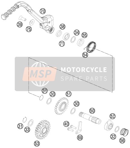 KTM 250 EXC-F CKD Brazil 2015 Kick Starter for a 2015 KTM 250 EXC-F CKD Brazil