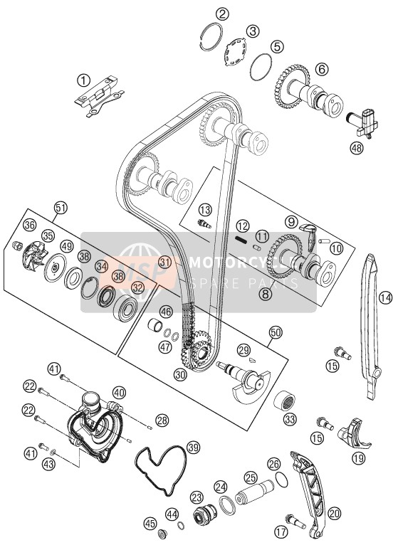 KTM 250 EXC-F CKD Brazil 2015 Unidad de sincronización para un 2015 KTM 250 EXC-F CKD Brazil