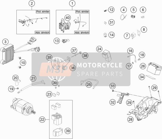 KTM 250 EXC-F CKD Argentina 2018 Arnés de cableado para un 2018 KTM 250 EXC-F CKD Argentina