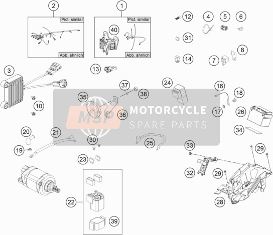 KTM 250 EXC-F CKD Argentina 2019 Wiring Harness for a 2019 KTM 250 EXC-F CKD Argentina